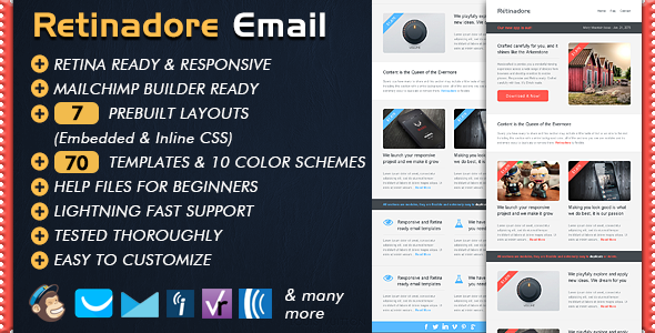 01 Preview Responsive Email Marketing Builder RETINADORE.  large preview.  large preview - Email Template - CHARISMA