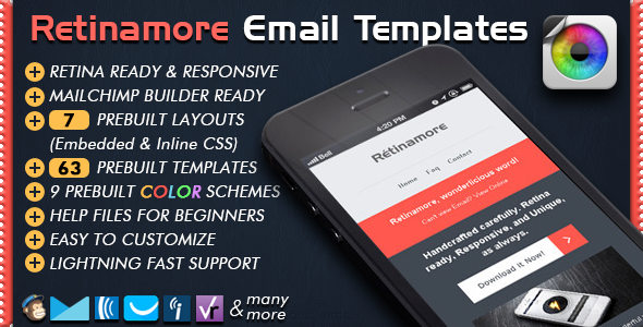 01 Preview Responsive Email Marketing Builder RETINAMORE.  large preview.  large preview - Email Template - CHARISMA