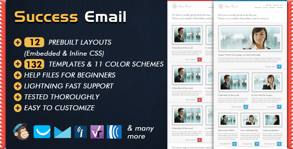 01 Preview Responsive Email Marketing Builder SUCCESS.  large preview - Email Template - CHARISMA